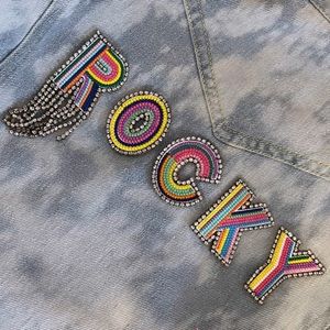 CUSTOM hand splattered Name denim Jackets - Listing is for 5 letter names